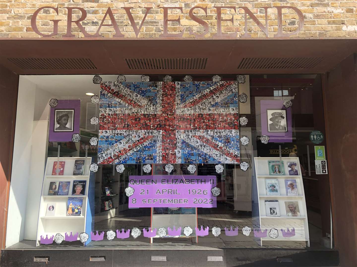 Gravesend Library has put up a display in the Queen's memory