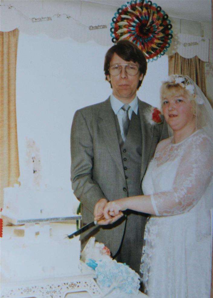 Peter and Carol Sewell on their wedding day