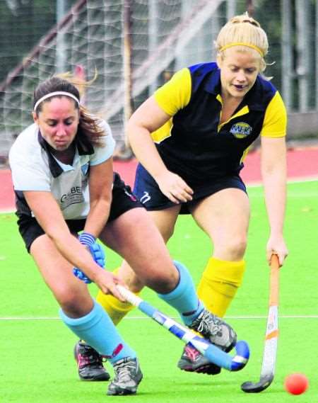 Maidstone Ladies' Claire Daniels, right, scored twice in the 4-1 win against West Herts