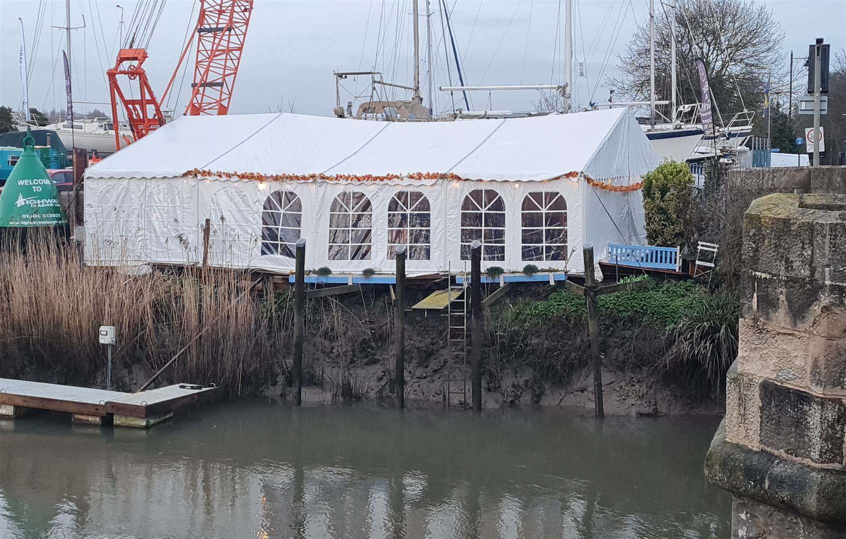 The Quayside Bar and Grill in Sandwich has grown from a simple food wagon and a few chairs beside the river to a large marquee with dining tables and comfy sofas