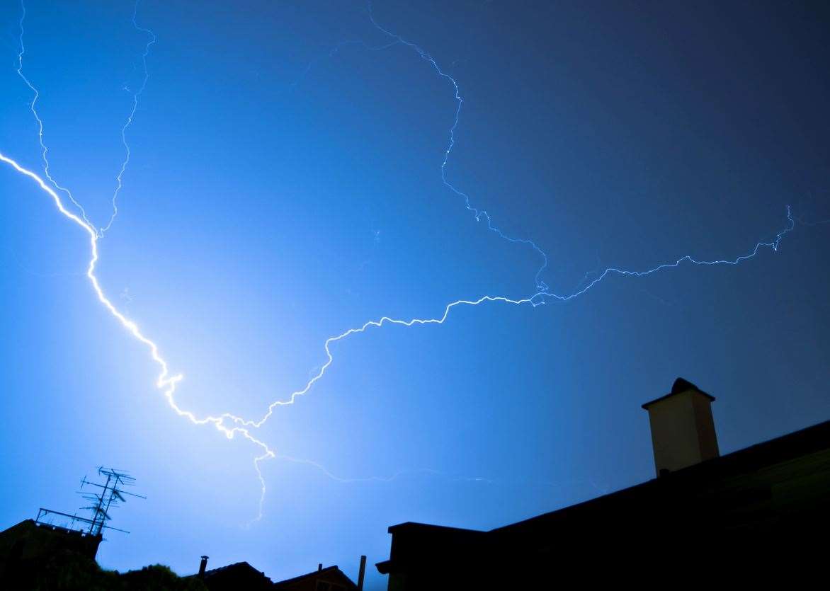 Thunderstorms and “frequent lightning” is expected. Stock image