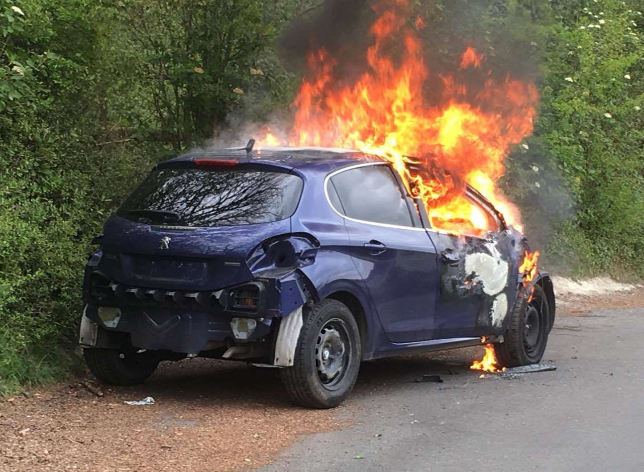 The vehicle was well alight when firefighters arrived