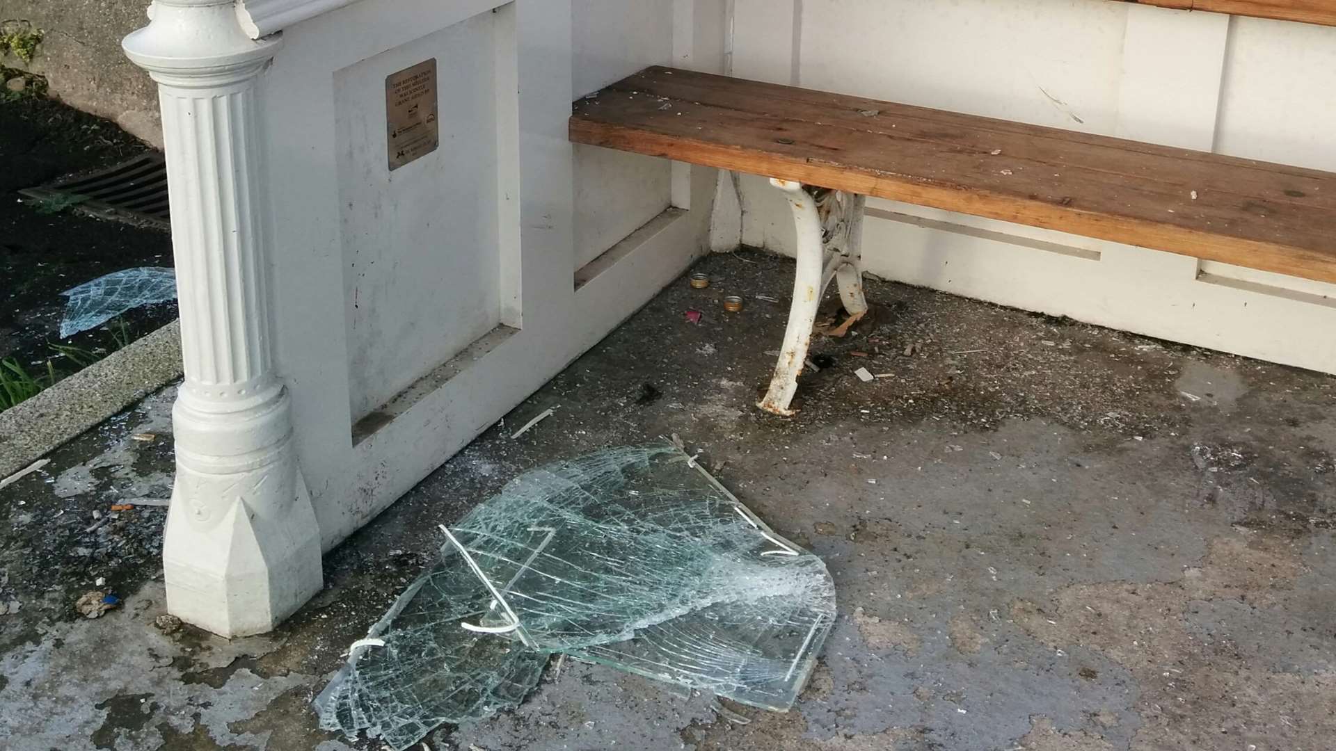 The shelter on Ramsgate seafront was targeted in the attack