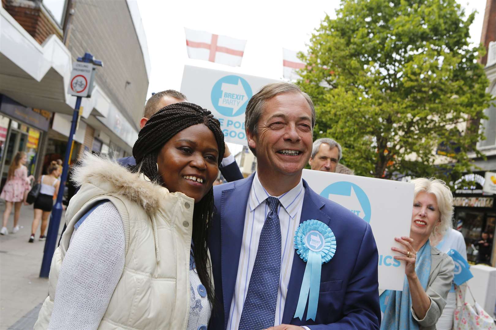 Brexit Party leader Nigel Farage visits Gravesend ahead of the European Elections. Picture: Andy Jones
