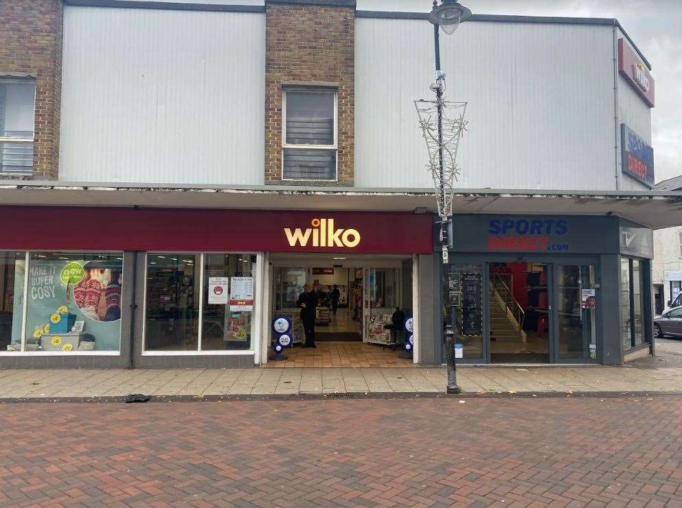 Wilko and Sports Direct in Gillingham high street