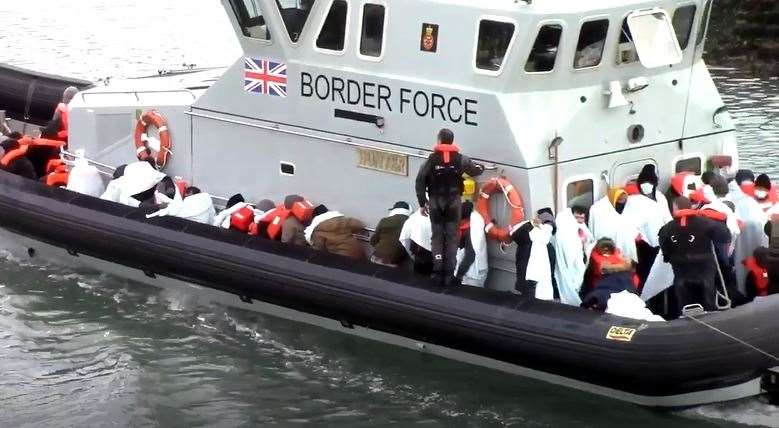 The Border Force boat brings people to safety at Dover