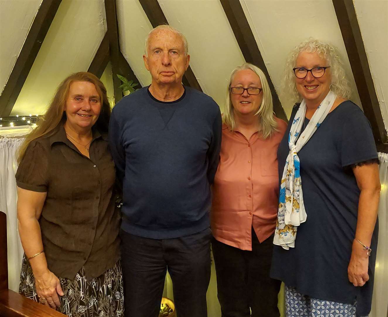 East Kent Lawn Tennis Association's committee at their 60th anniversary lunch. From left to right, new president Vanessa Webb, treasurer Graham Millar, newly-appointed committee member Jo Jacob King and secretary Susy Newell