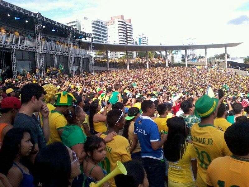 Brazil fans at the 2014 World Cup. Picture: Joe Bass