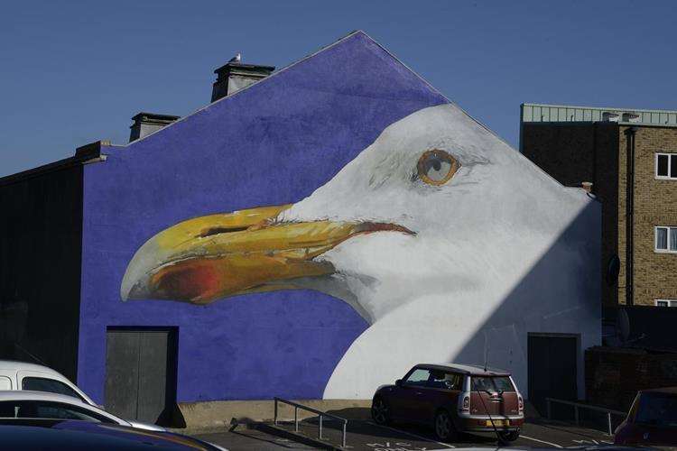 Folkestone's seagull mural
