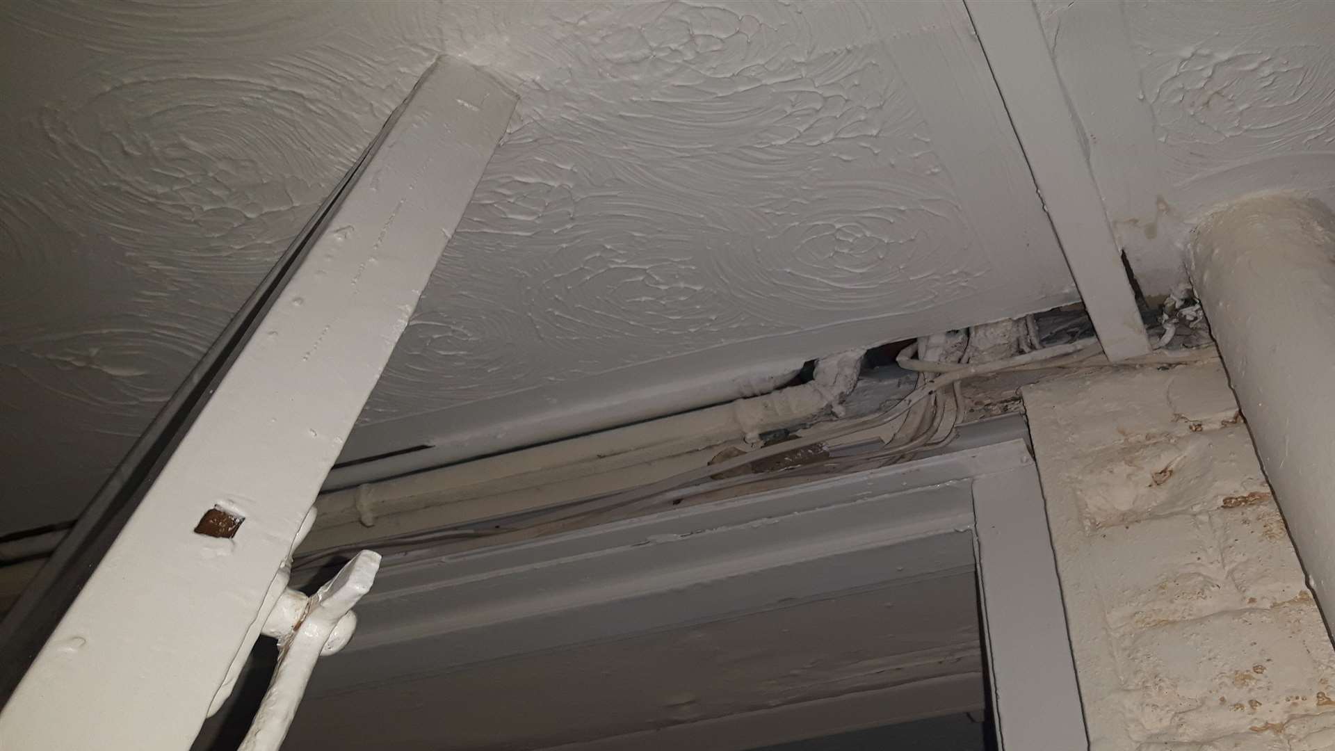 A leaking roof is resulting in water to seep into wires