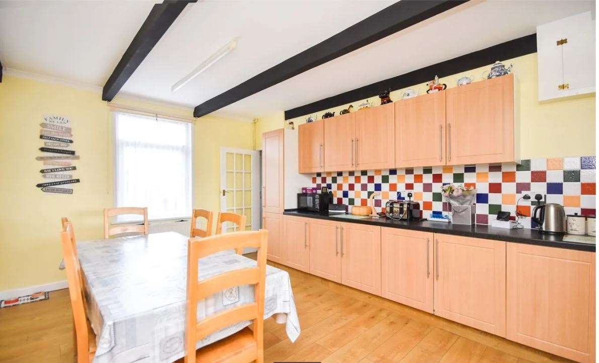 The kitchen inside the home in Firs Road, Woolage Village, Canterbury. Picture: Zoopla