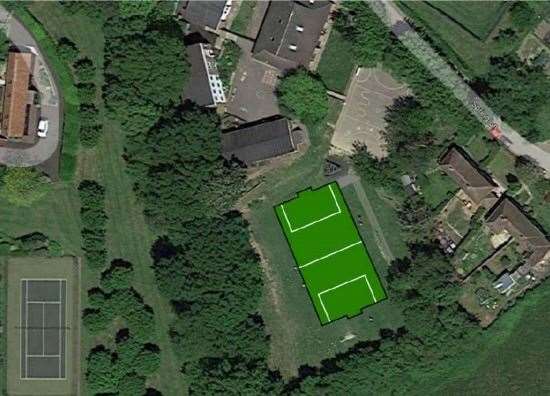 The location of the proposed new pitch at Bidborough Primary School