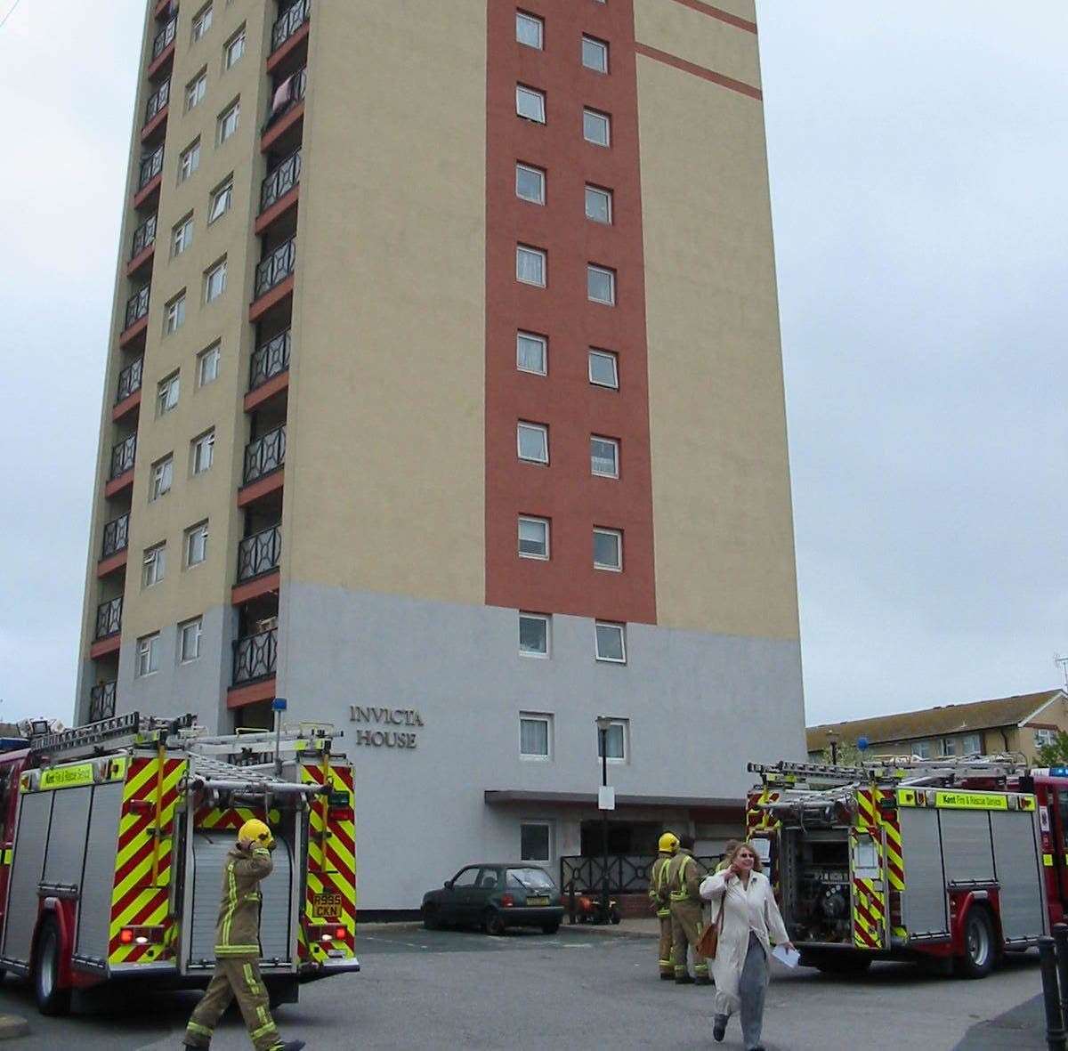 Fire at Invicta House during a blaze in 2007