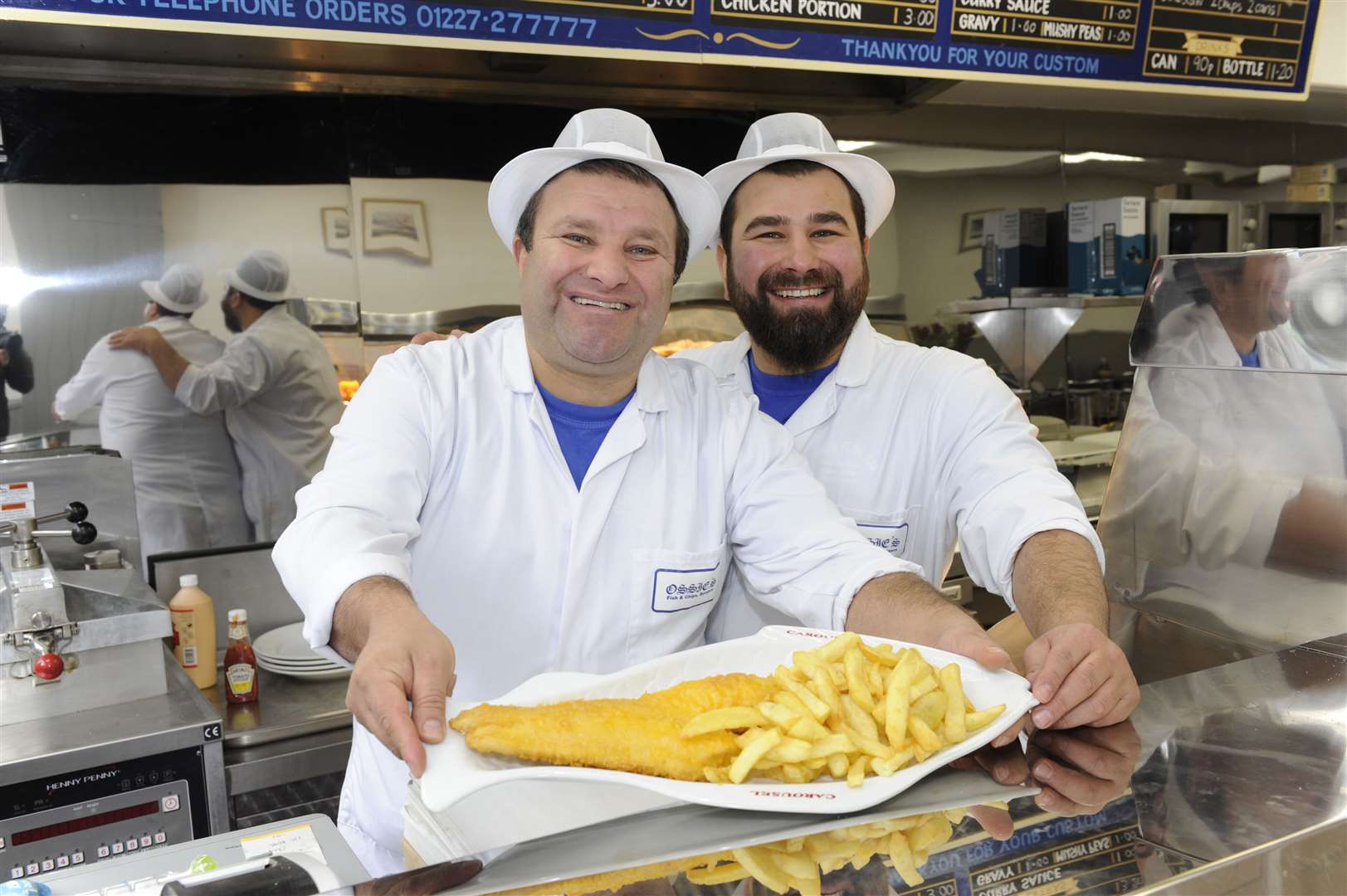 Ossie Altun and Hamet Altun at Ossie's Fish Bar in Whitstable - our top takeaway in the town
