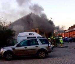 A fire at the Goods Shed in Canterbury