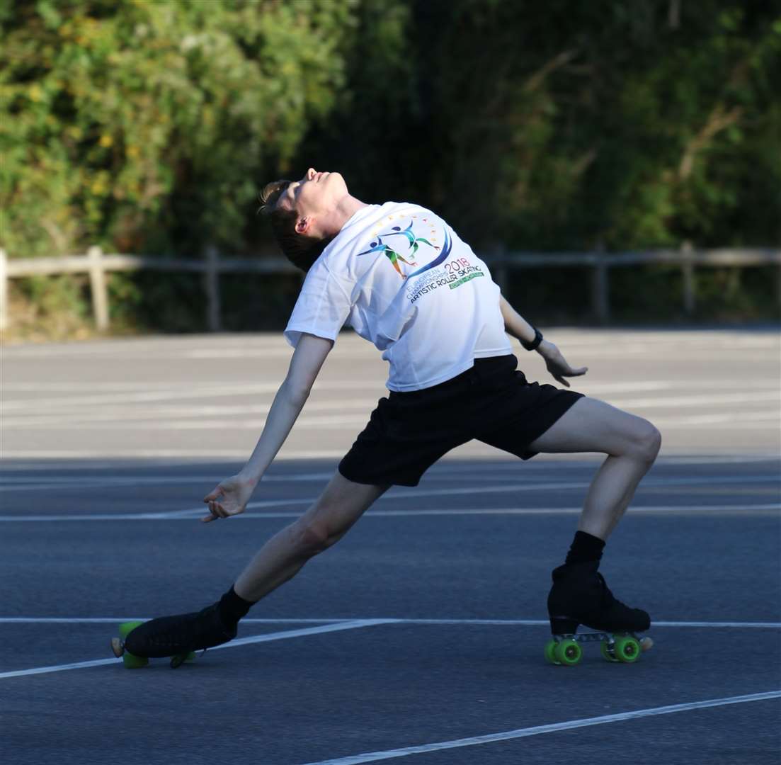 British champion Oliver Martin has no choice but to practise in a car park