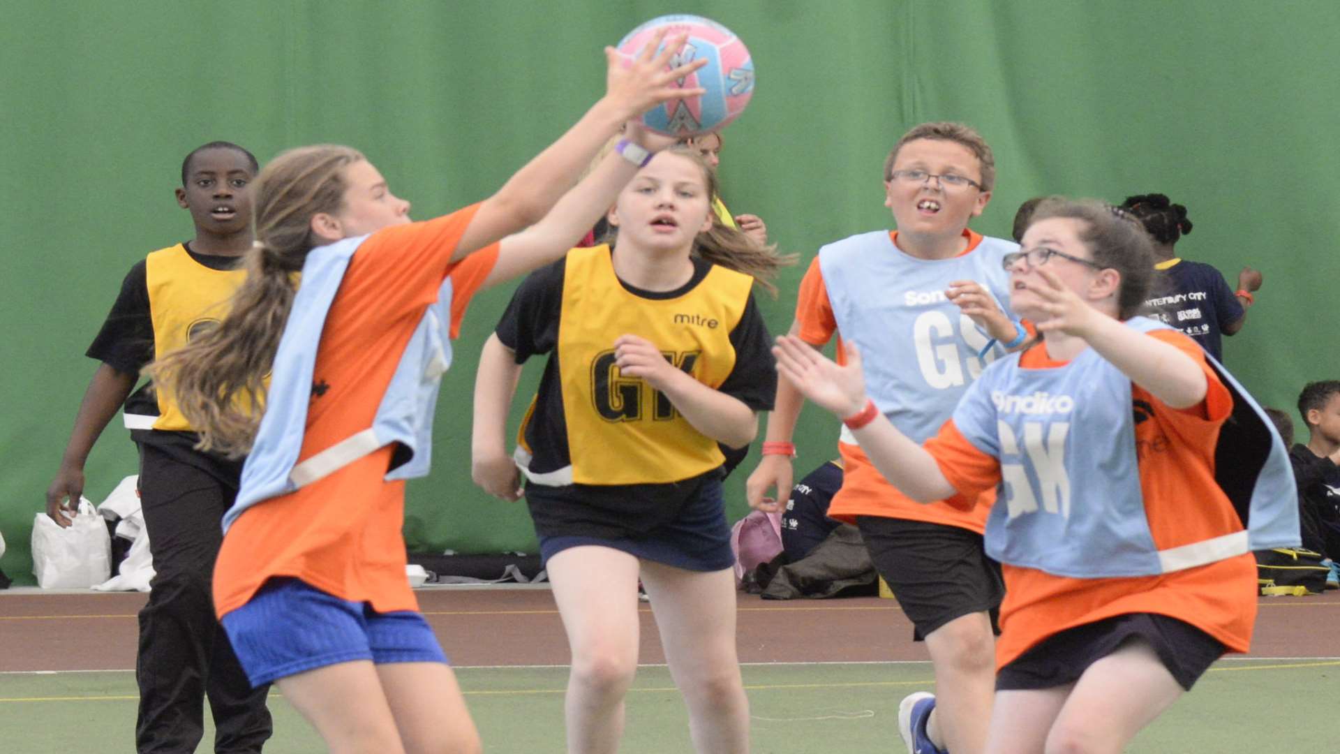 Netball action as Delce Academy of Rochester, in black, take on Upton Juniors from Broadstairs Picture: Chris Davey