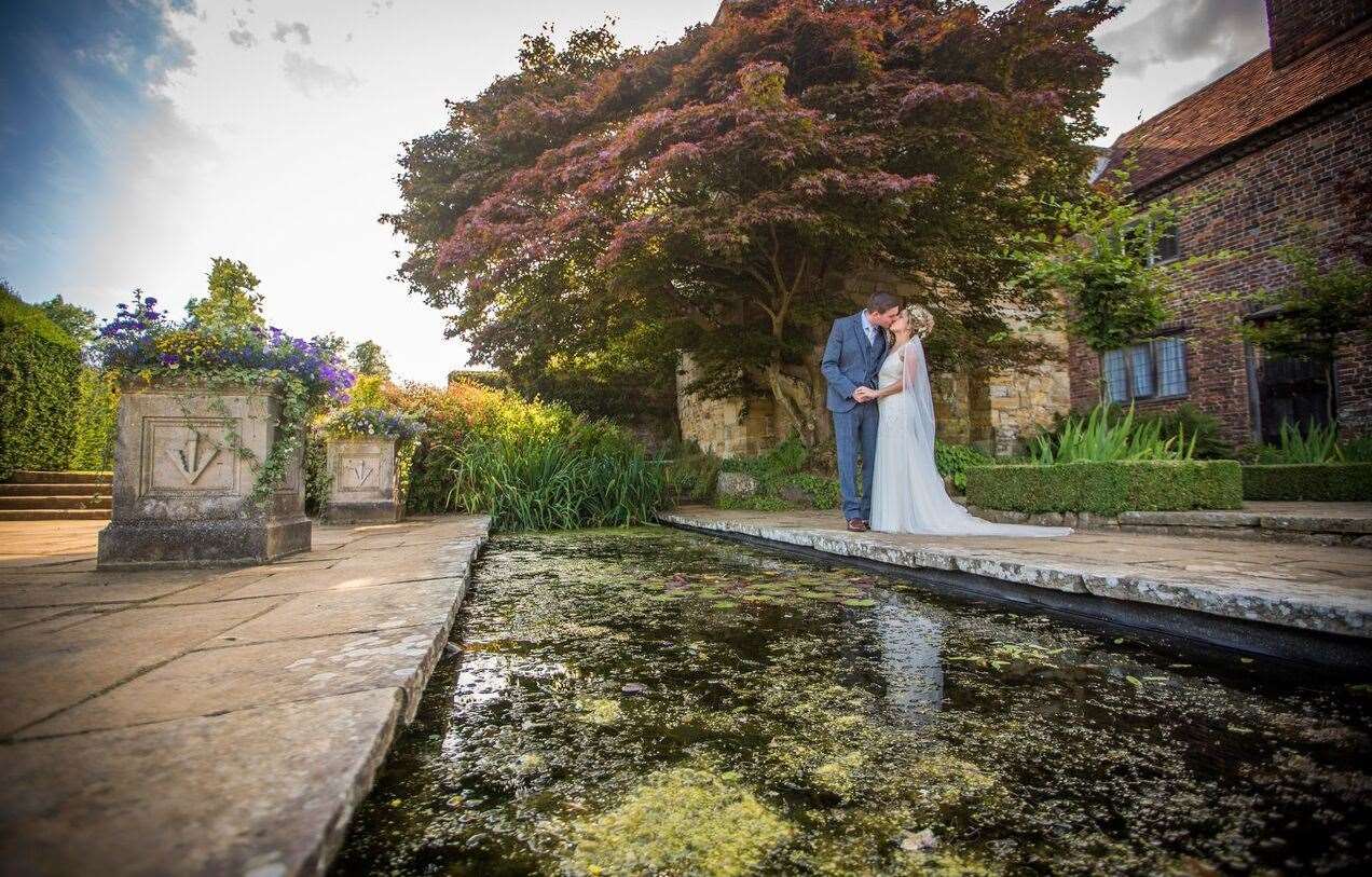 A couple on their wedding day at Penshurst Place Picture: David Fenwick