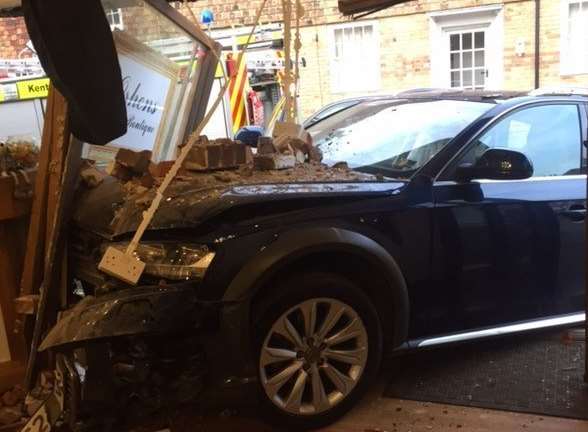The car ploughed into the shop front
