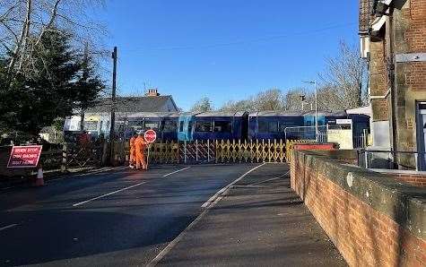 How the temporary Wye crossing looked earlier this week
