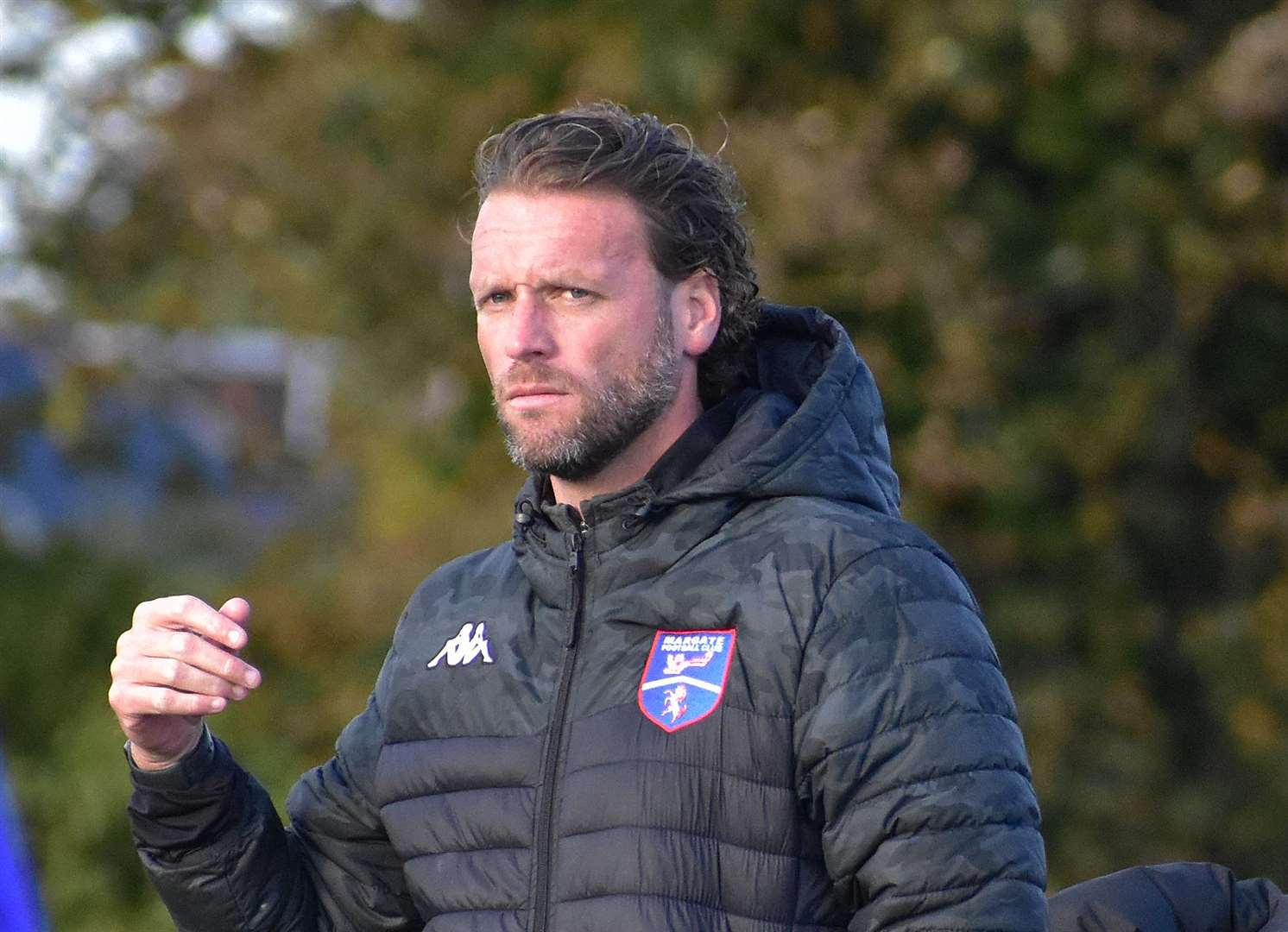 Margate manager Andy Drury watched his side pick up another league win Picture: Randolph File