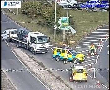 There has been a police incident at Junction 7 of the M20. Picture: National Highways