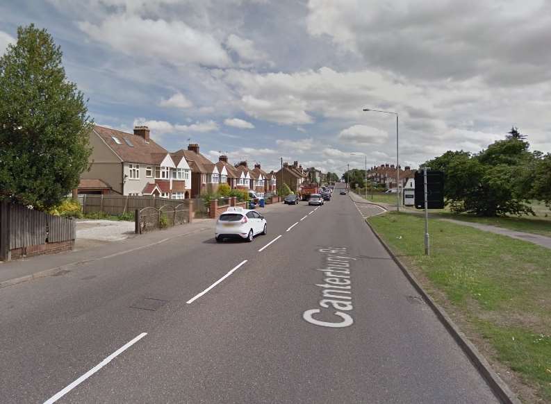Canterbury Road, Sittingbourne where a hole has opened up. Picture: Google
