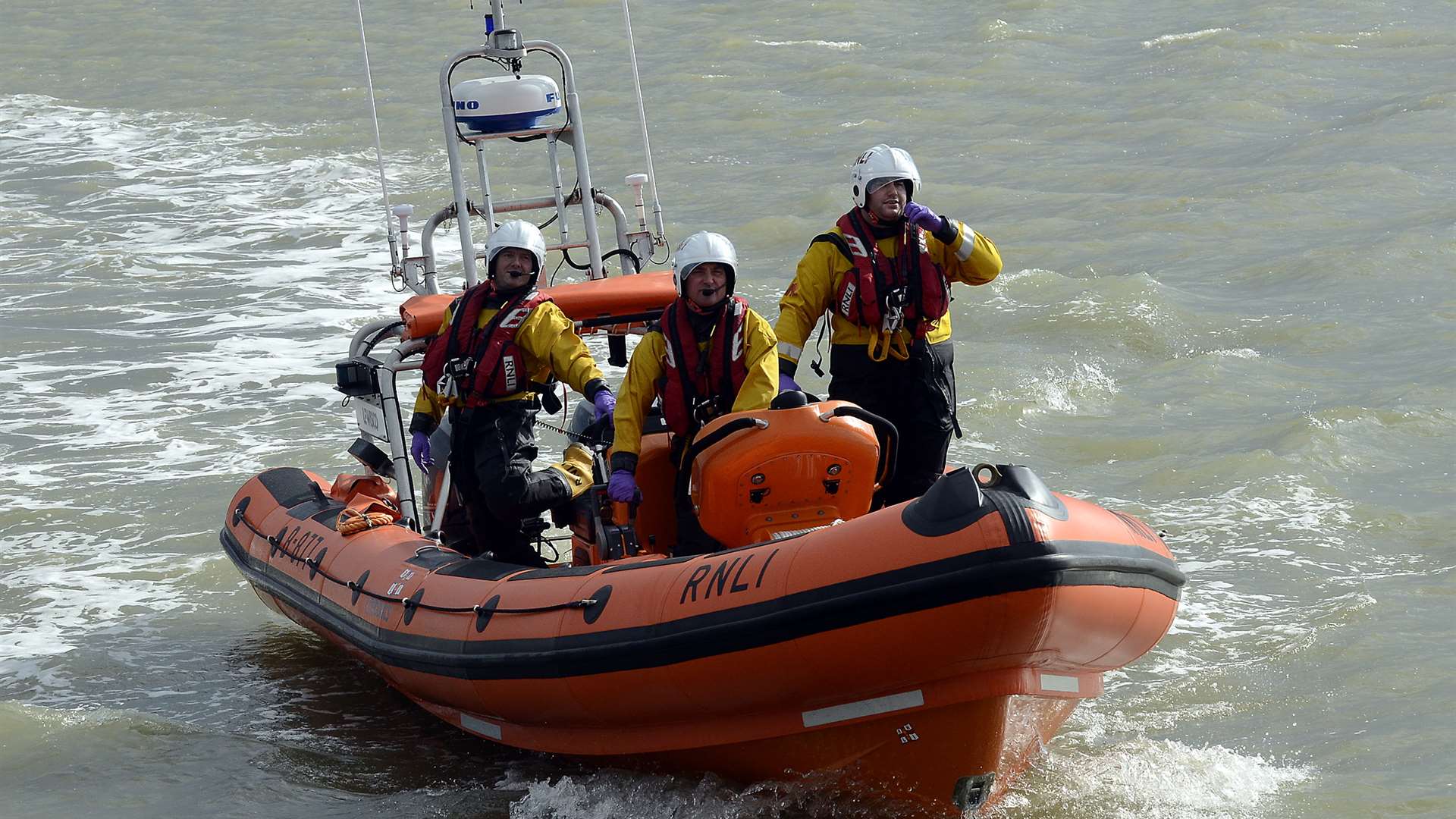 Lifeboat crews taking part in the Dan Davies Trophy exercises