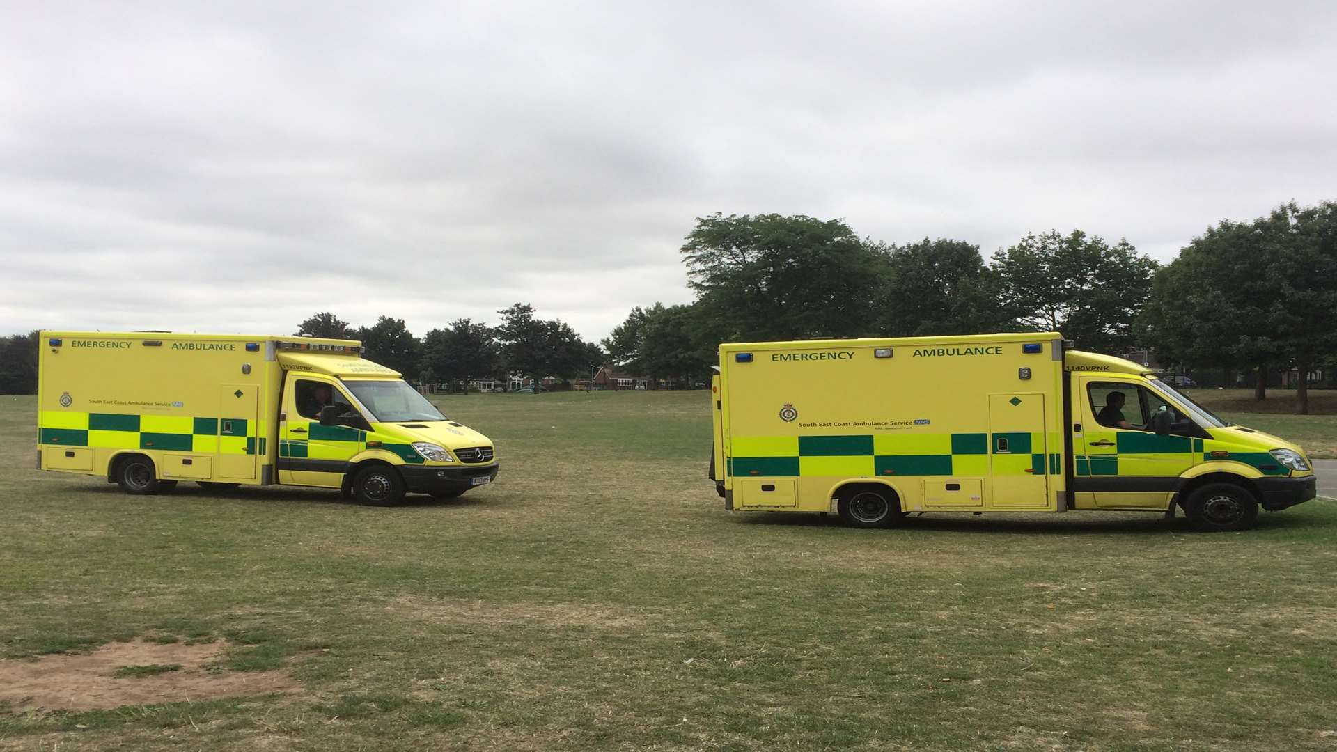Paramedics in Woodlands Park, in Wrotham Road, Gravesend