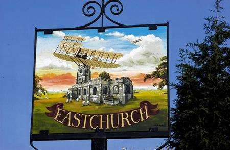 The Eastchurch sign pays homage to the Short Brothers who built the world’s first aircraft factory in the area