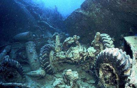 Coral encrusted cargo of the SS Thistlegorm. Picture: Tim Nicholson