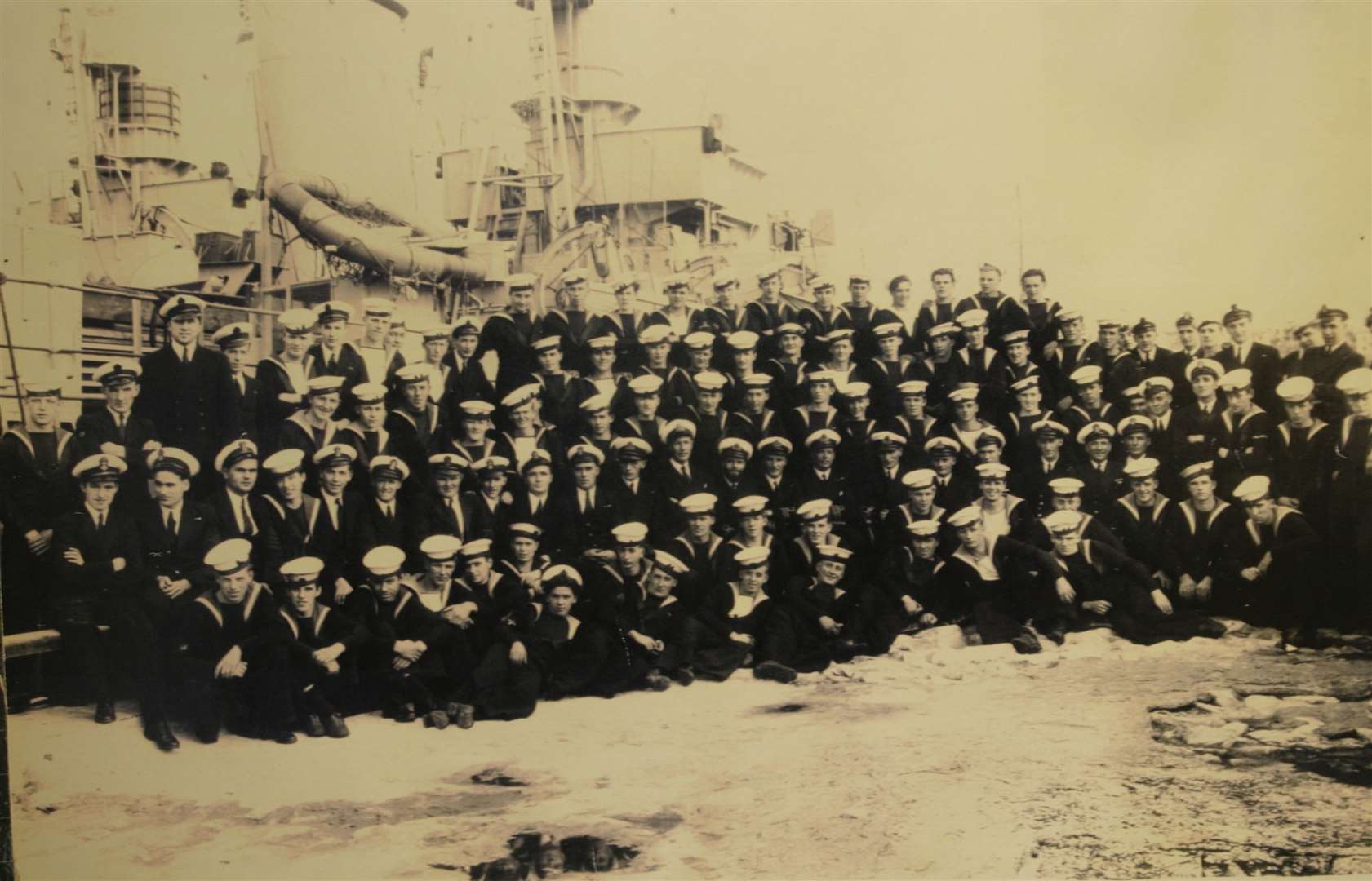 The crew of the warship HMS Albacore which was adopted by the town during the Second World War. Picture: Ashford Museum