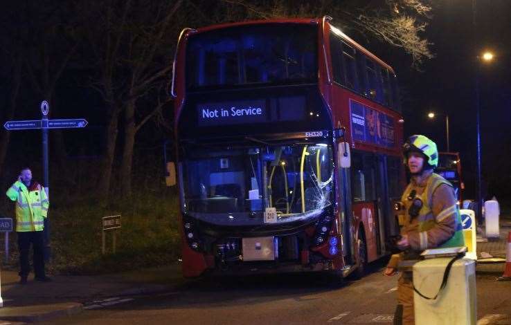 The scene of the bus crash. Pictures: UKNip