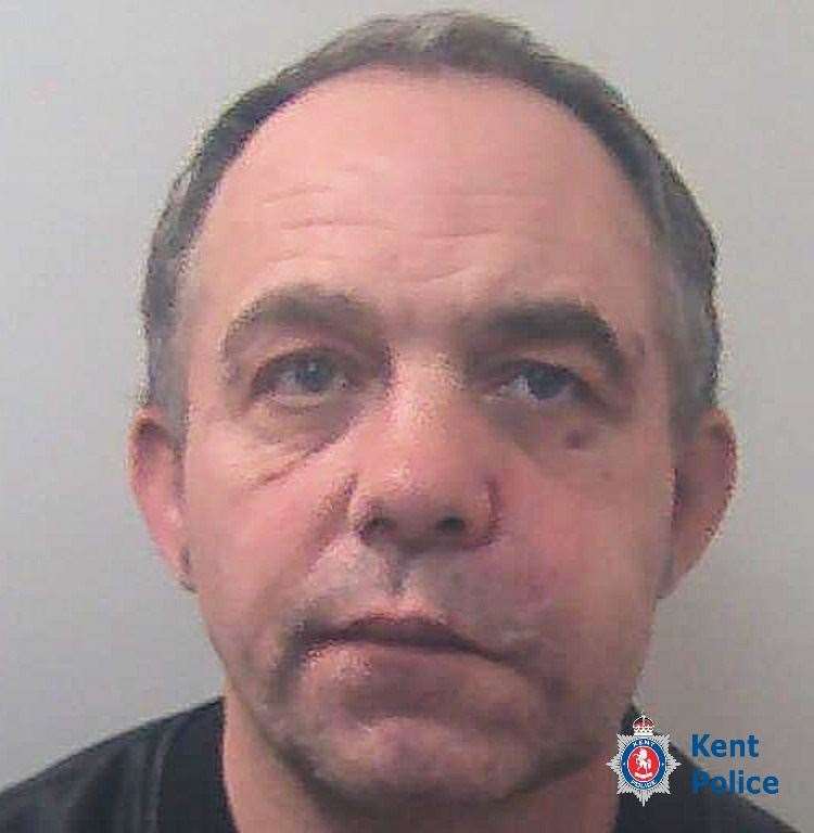 Darren Turpin, 55, of no fixed address, was jailed after throwing a hot drink at police officers and assaulting medical staff in Maidstone. Picture: Kent Police
