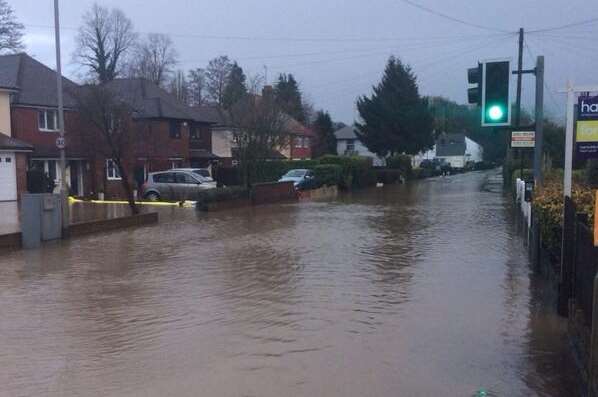 Flooding in Sundridge today. Picture: Neil McKenna