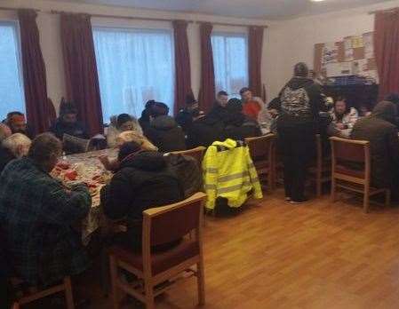 Last week's Christmas meal went ahead thanks to St Michael's Church. Picture: Bus Shelter Kent Community Hub