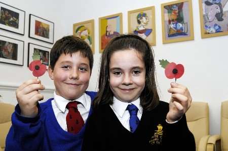 Lacey Martin and Reece Allen with their poppies