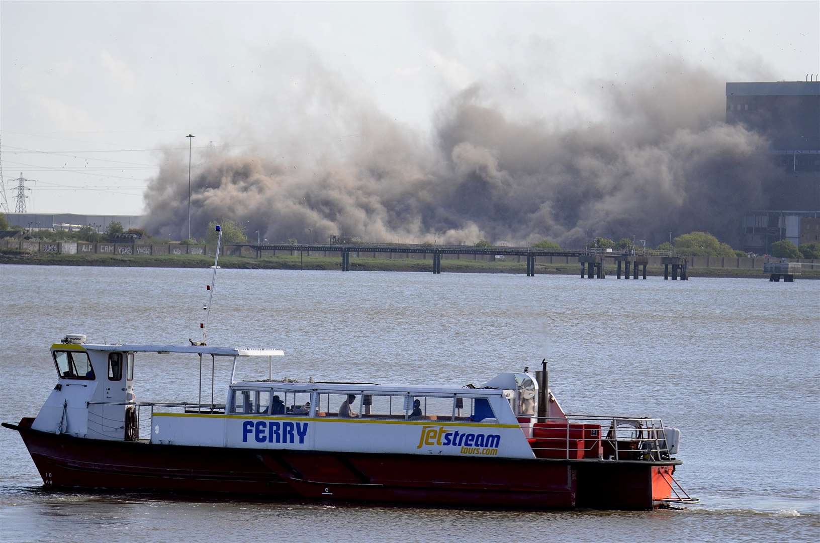 The aftermath of the explosion at Tilbury Power Station. Picture: Jason Arthur