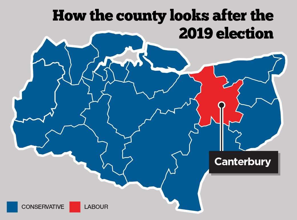 The electoral make-up of Kent after the 2019 General Election