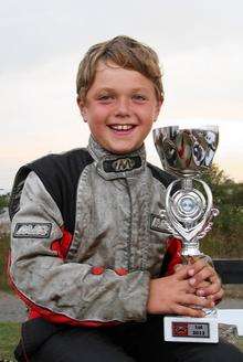 Alex Lloyd from Greenhithe who races karts at 65mph