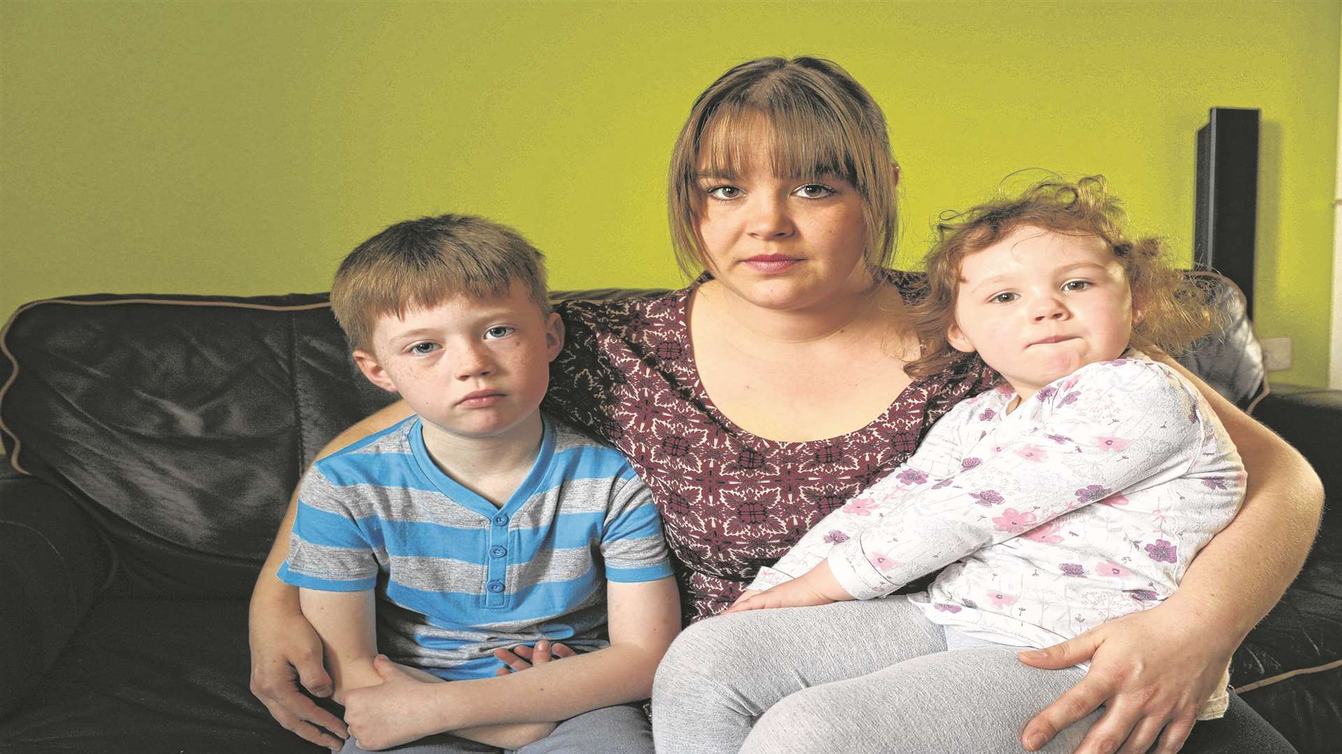 Natasha Gore with kids Alfie and Megan Atkins (seven, five)