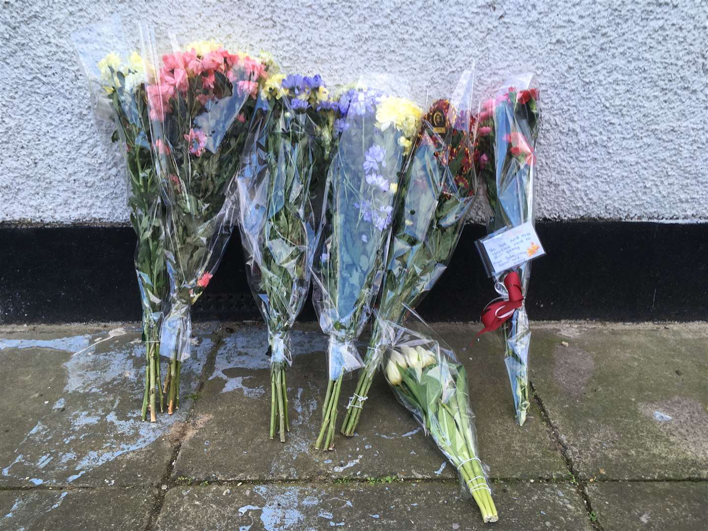 Floral tributes outside Emre's home in Berridge Road, Sheerness