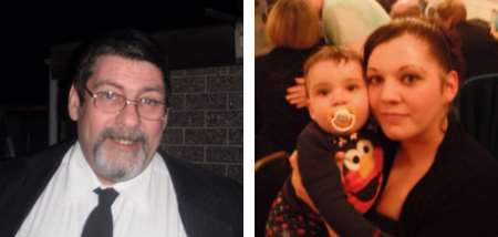 Mark Crook (left), his daughter Melissa and her toddler son Noah were killed in a house fire