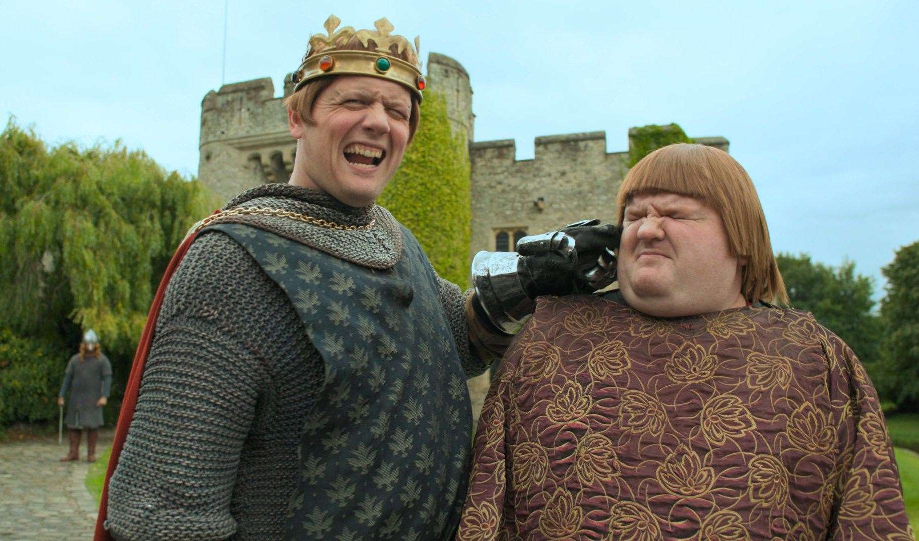 James McNicholas and Ethan Lawrence in Daft Dads at Allington Castle. Picture: BBC
