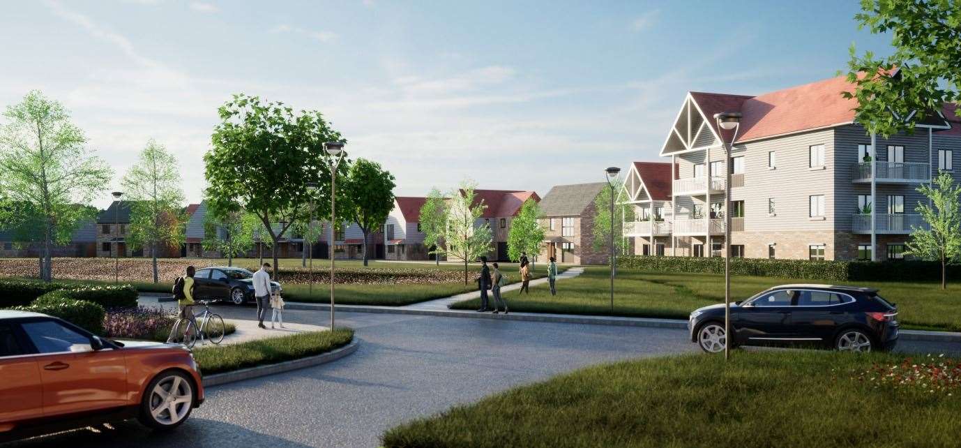 How the 180-home site near Beltinge, Herne Bay, is expected to look