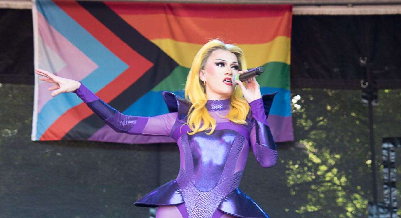RuPaul’s Drag Race UK star River Medway, from Chatham, performing at the event last year