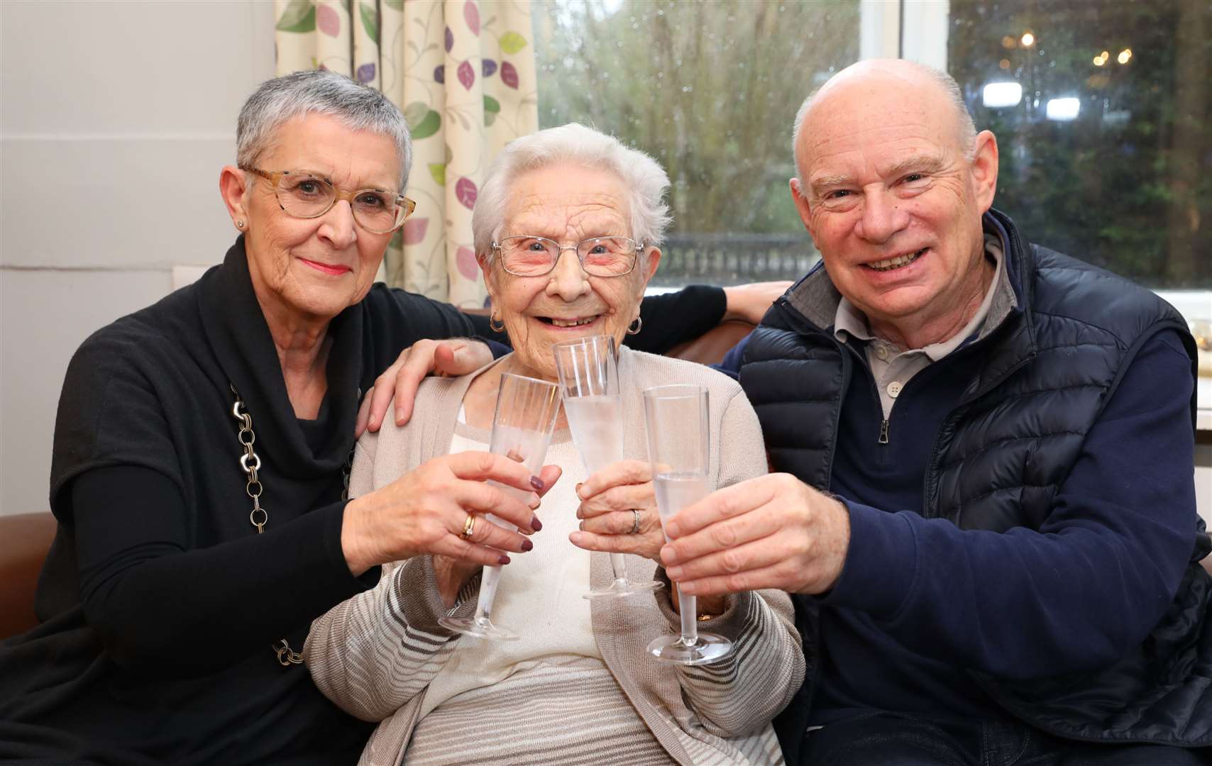 Winifred Ferguson with her daughter Ann Lockett and her husband Nigel Picture: Andy Jones