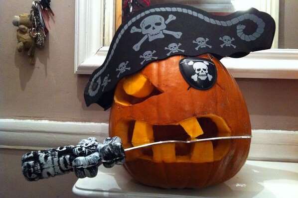 A scary pumpkin has a pirate theme. Picture: Nicola Daniels