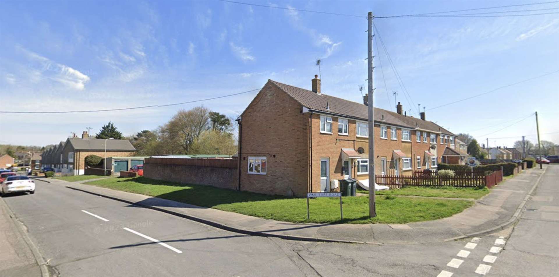 A man was taken to hospital after being injured in an attack at the junction of Noakes Meadow and Oak Tree Road, Ashford. Picture: Google