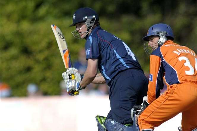 Rob Key on his way to his 100th run against the Netherlands.
